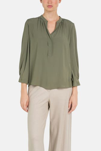 LUISA CERANO Seidenmix-Blusenshirt graugrün