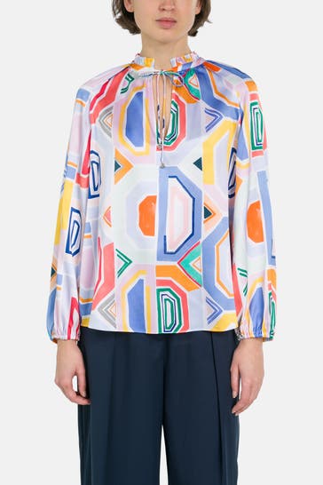 HERZENSANGELEGENHEIT Seidenmix-Bluse gemustert