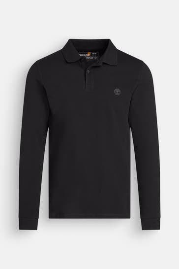 TIMBERLAND Langarm-Polo 'Millers River' schwarz