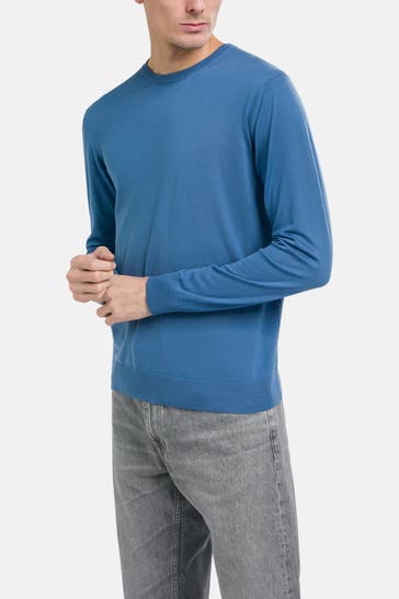 ROBERTO COLLINA Feinstrick-Pullover dunkelblau