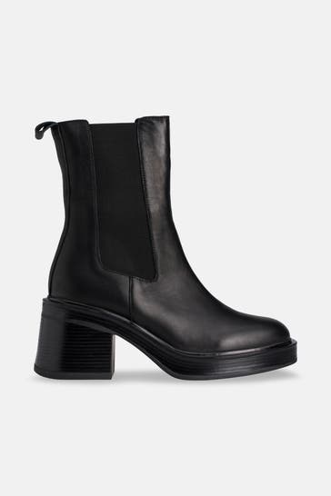 INUOVO Leder-Stiefeletten schwarz
