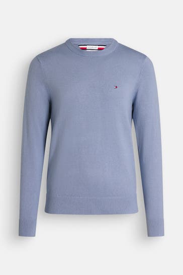 TOMMY HILFIGER Strickpullover taubenblau