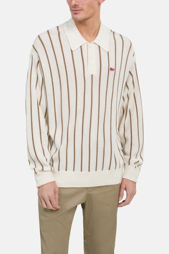 LACOSTE Langarm-Polo gestreift