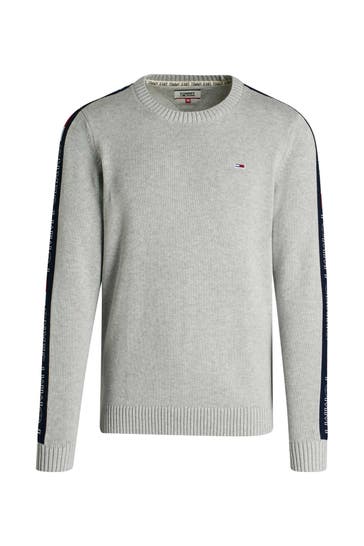 TOMMY JEANS Strickpullover hellgrau