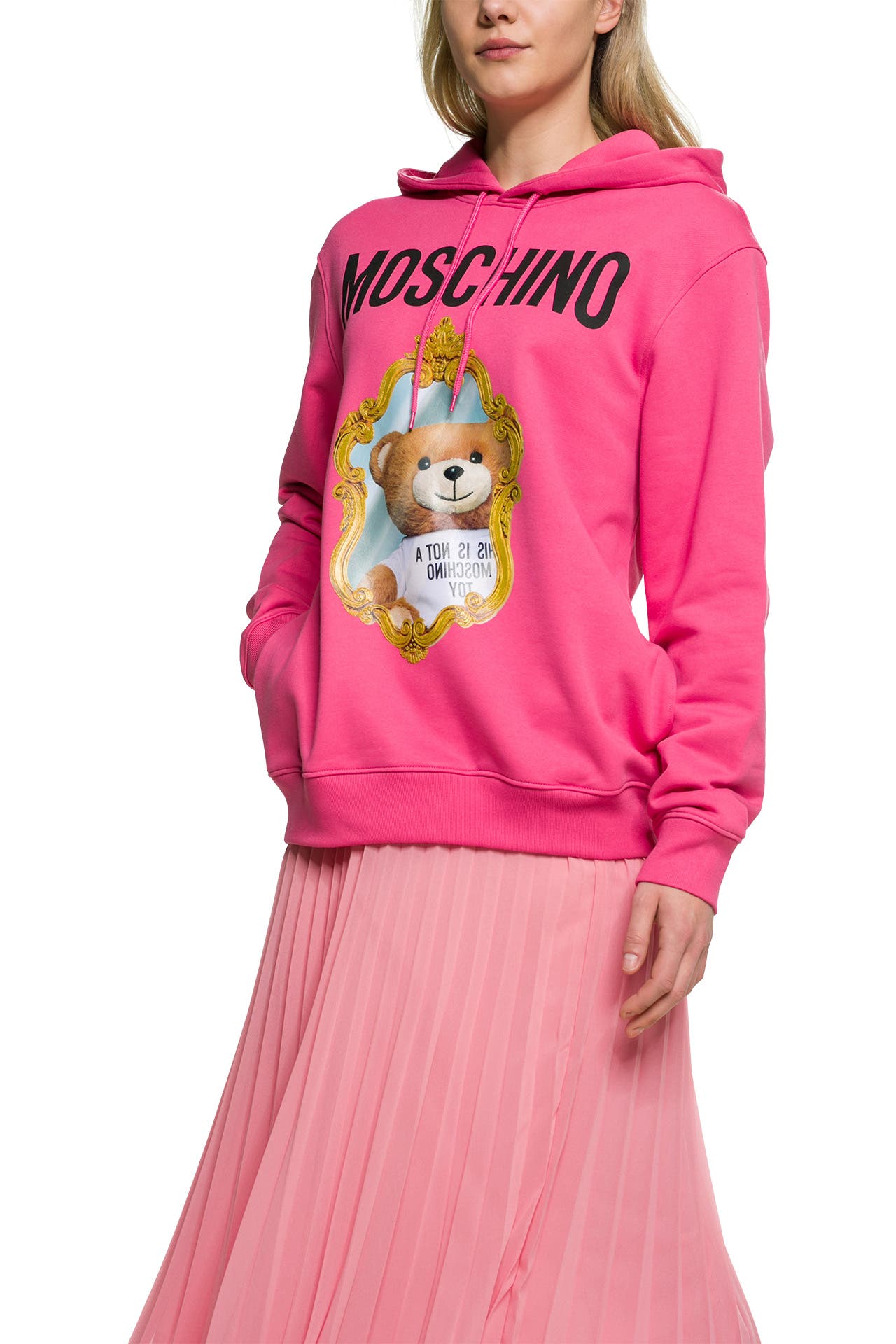 Pink moschino hoodie online