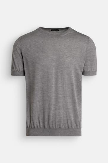 ROBERTO COLLINA Strickshirt grau