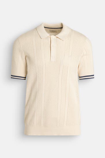 SUPERDRY Strick-Polo beige