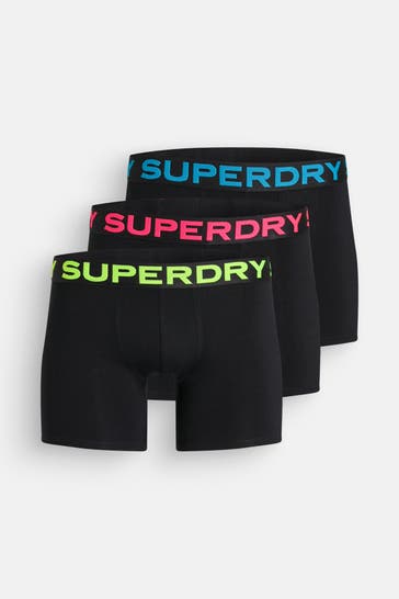 SUPERDRY 3er-Pack Boxer Trunks schwarz