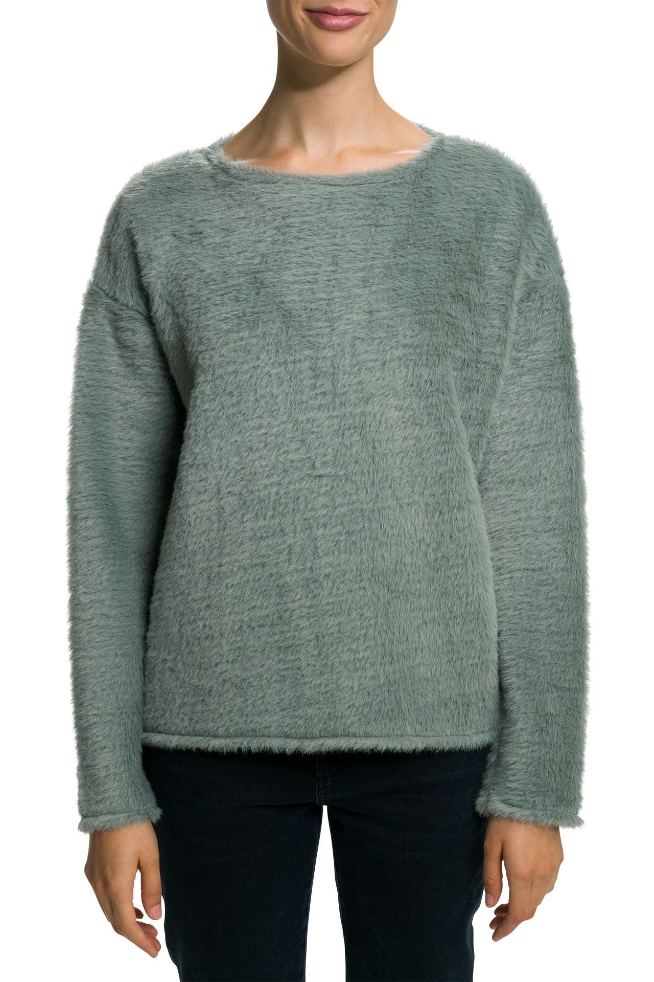 SOMEDAY. Kunstfell-Pullover 'Ulawie' jade, Bild 1
