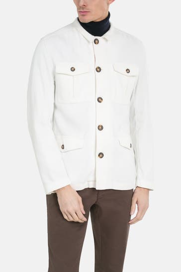 LA MARTINA Leinenmix-Overshirt weiß