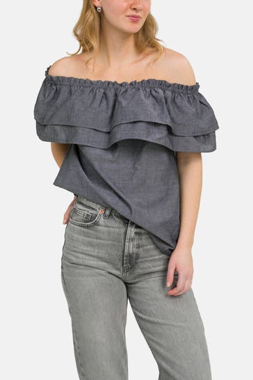 NEO NOIR Blusenshirt dunkelgrau