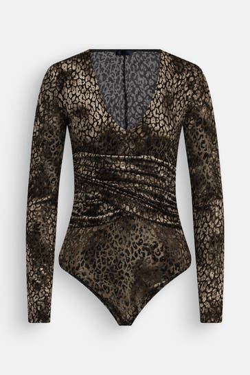 GUESS 'Belinda' patterned velvet bodysuit