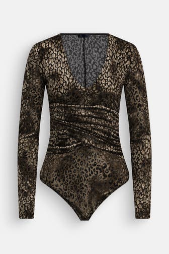 GUESS Samt-Body 'Belinda' gemustert