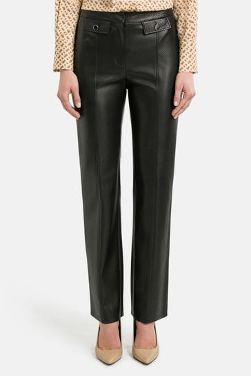 BOSS Kunstlederhose 'Tatawa' schwarz