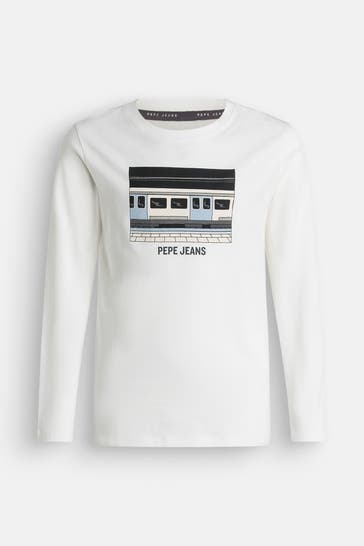 PEPE JEANS Longsleeve 'Nealson' offwhite