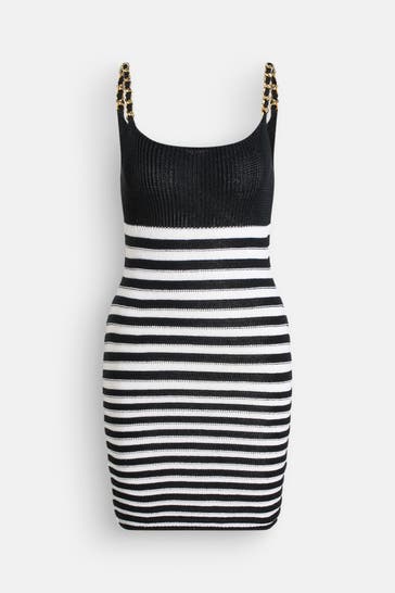 BALMAIN Strickkleid gestreift