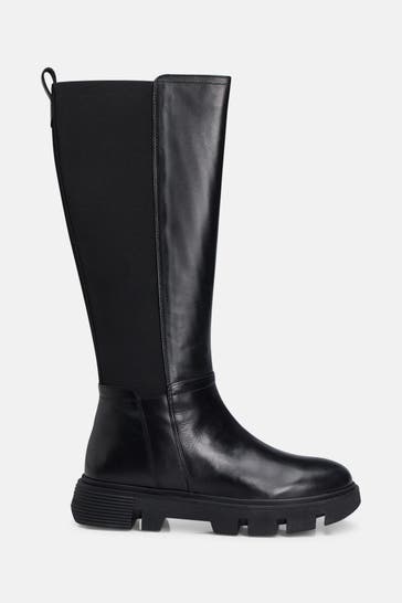 GEOX Leder-Stiefel 'Vilde' schwarz
