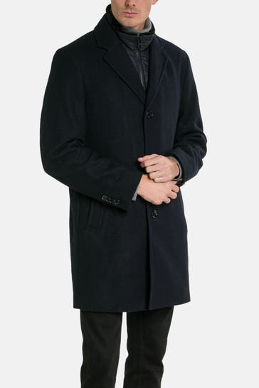 HECHTER Paris Wollmix-Mantel nachtblau