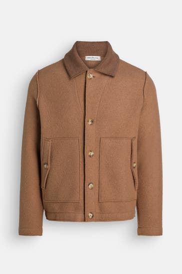PHIL PETTER Woll-Overshirt braun