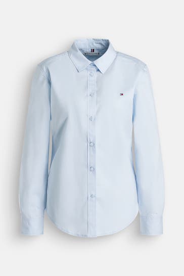 TOMMY HILFIGER Business-Bluse hellblau