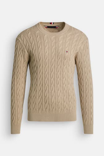 TOMMY HILFIGER Strickpullover hellbraun