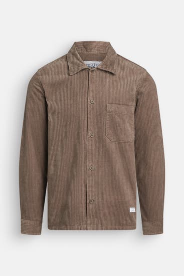 MARC O'POLO DENIM - Cord-Overshirt graugrün