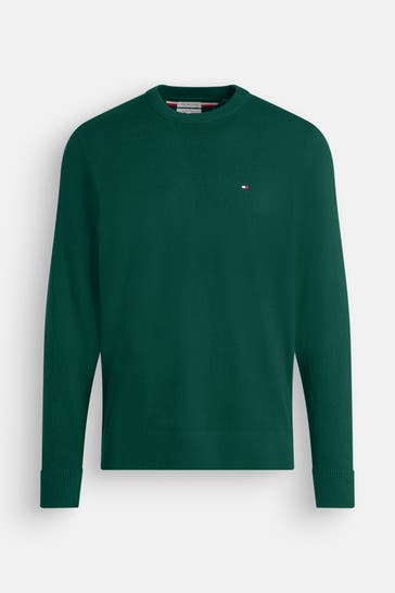 TOMMY HILFIGER Strickpullover smaragdgrün
