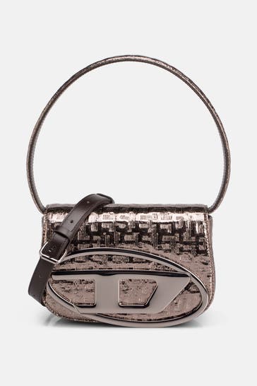 DIESEL Schultertasche silber
