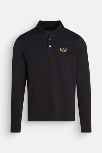EA7 Langarm-Polo schwarz