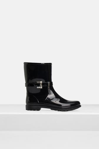 SERGIO ROSSI Gummistiefeletten schwarz