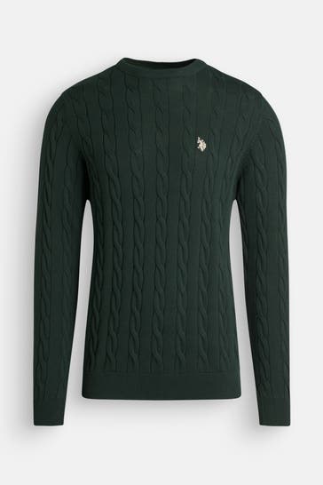 U.S. POLO ASSN. Strickpullover waldgrün