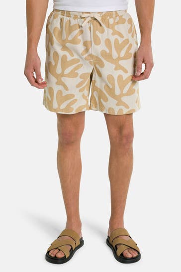 !SOLID Leinenmix-Shorts gemustert