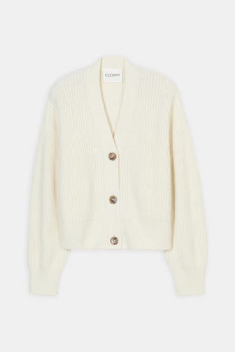 CLOSED Wollmix-Strickjacke ecru