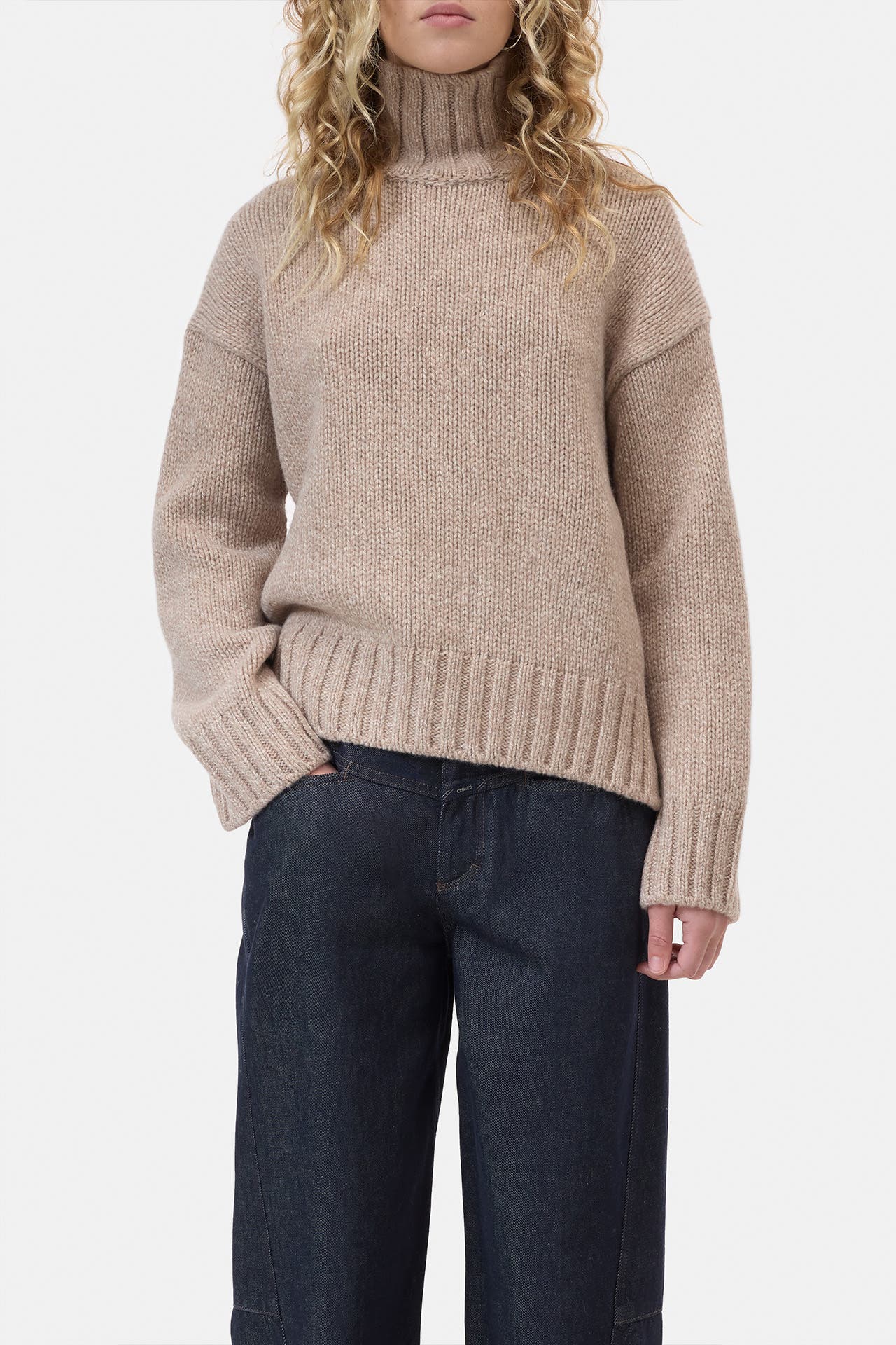CLOSED Rollkragen-Wollpullover beige, Bild 1