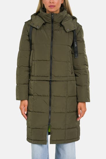 DESIGUAL 2 in 1-Steppmantel oliv