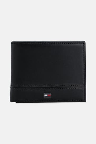 TOMMY HILFIGER Ledergeldbörse schwarz