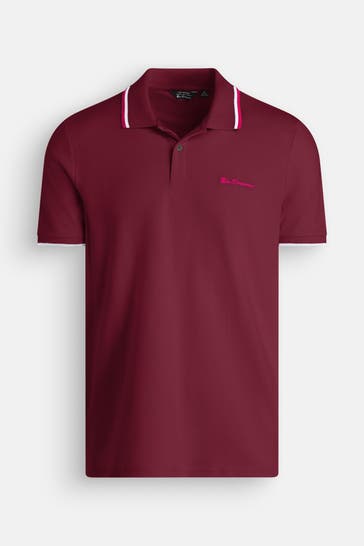 BEN SHERMAN Polo-Shirt weinrot