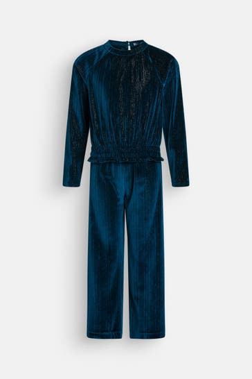 MAYORAL Samt-Zweiteiler petrol-metallic