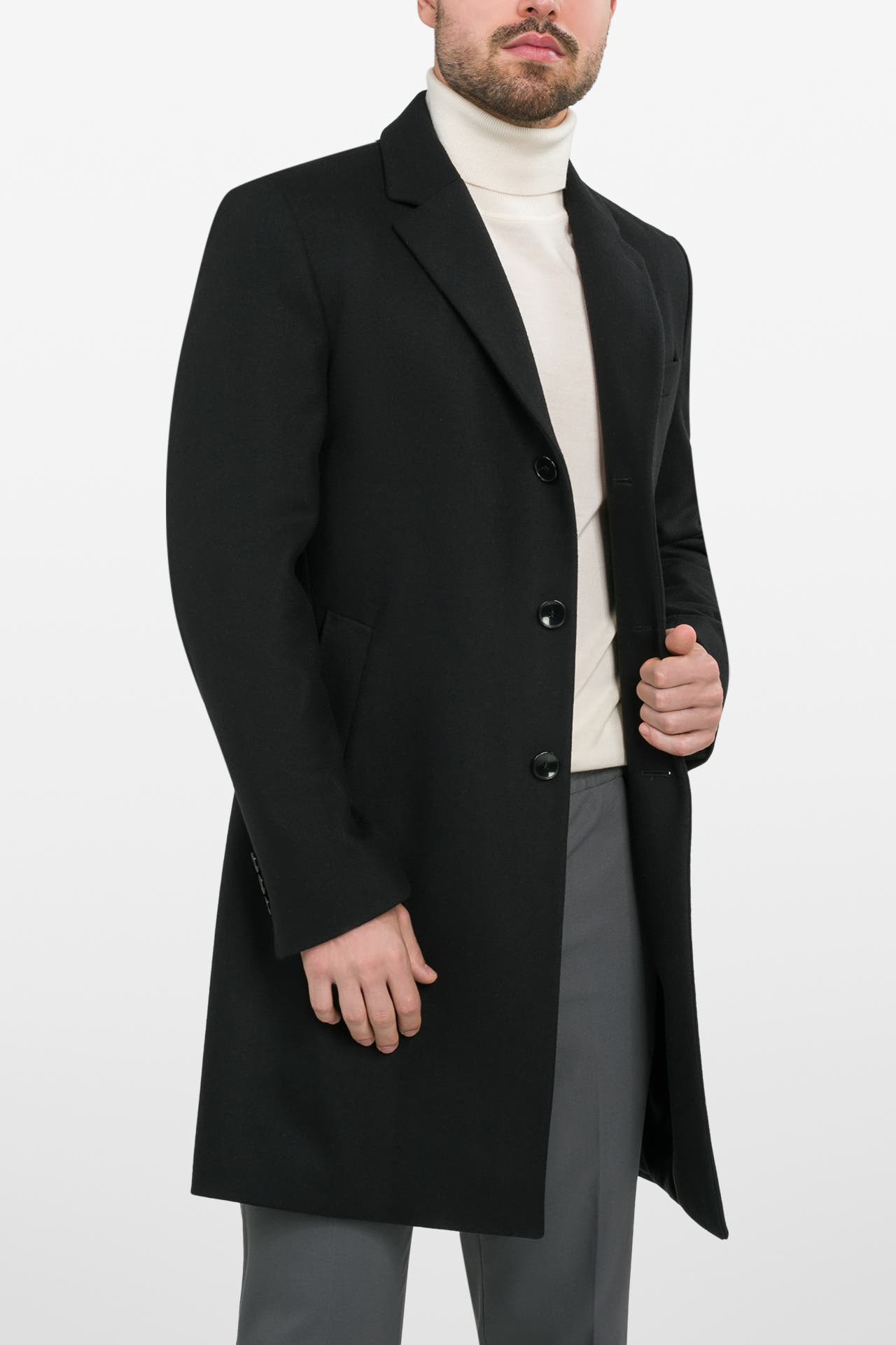 BOSS Wollmix-Mantel schwarz, Bild 1