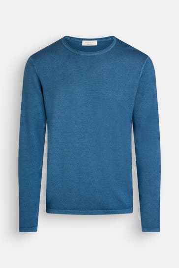 WOOL & CO Strickpullover azurblau