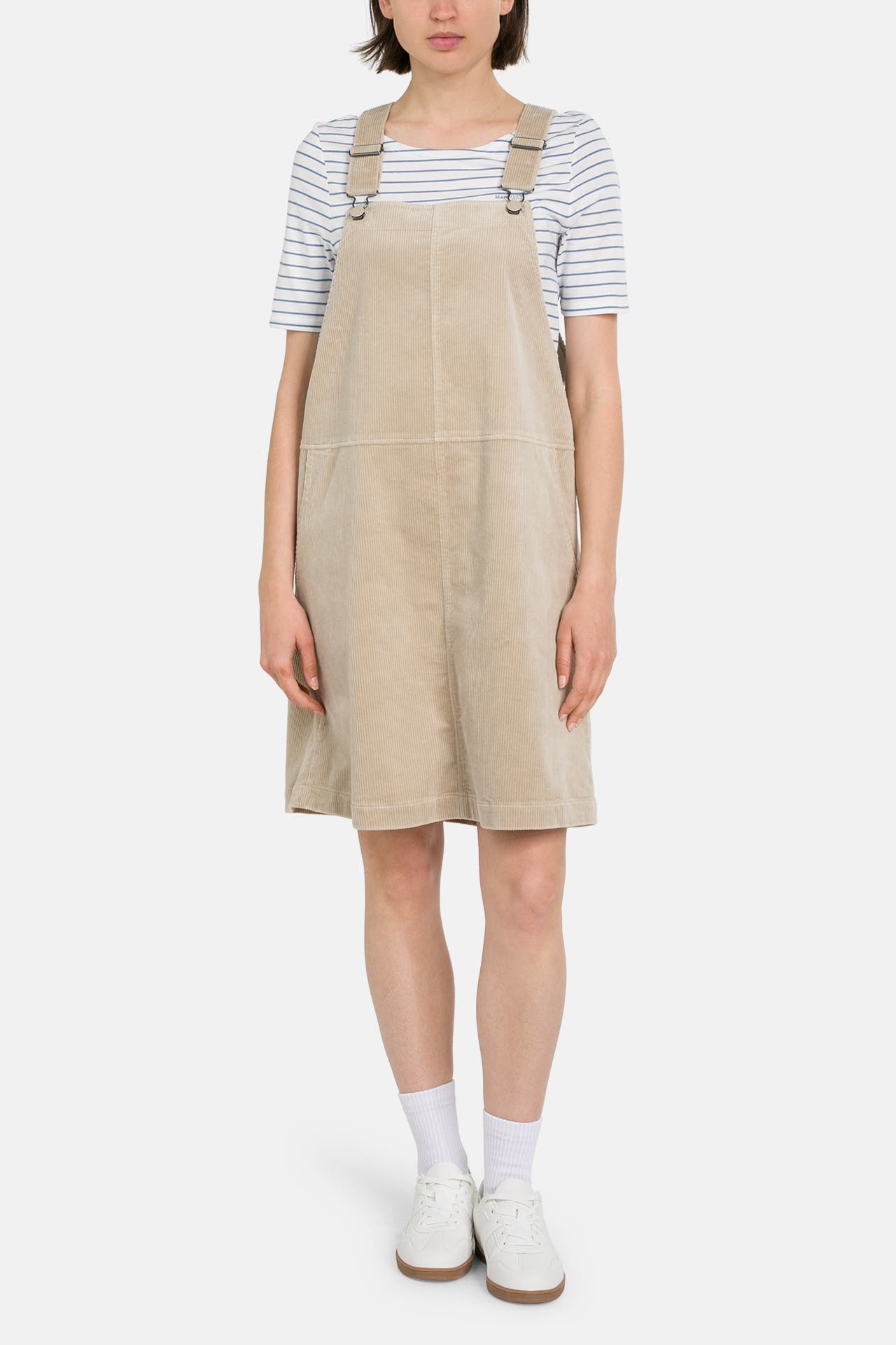 MARC O'POLO DENIM Cord-Latzkleid beige, Bild 1