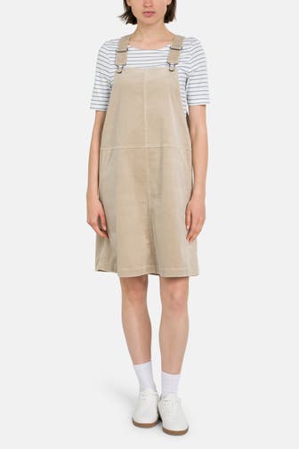 MARC O'POLO DENIM Cord-Latzkleid beige