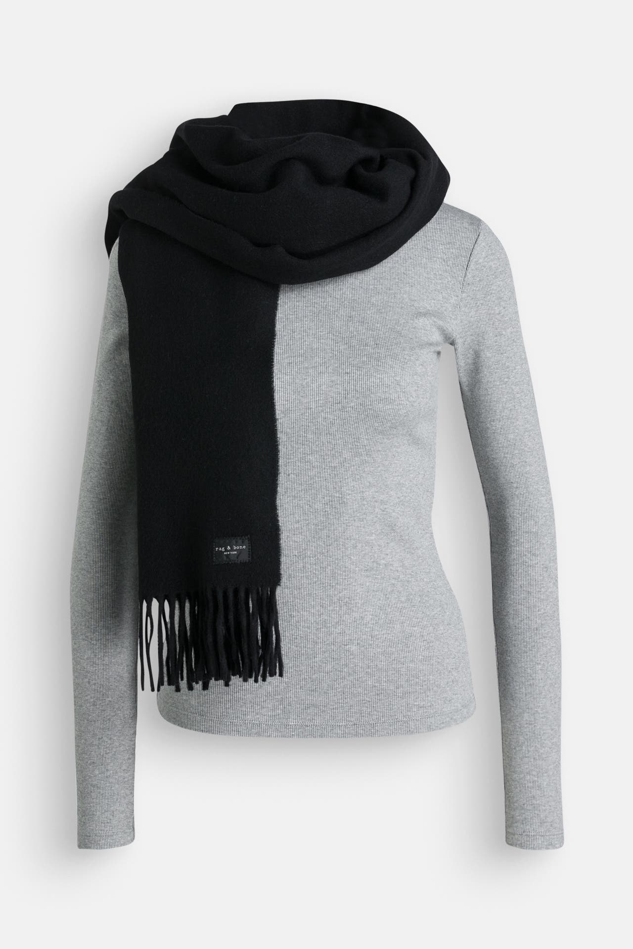 RAG & BONE Schal 'Addison' schwarz, Bild 1