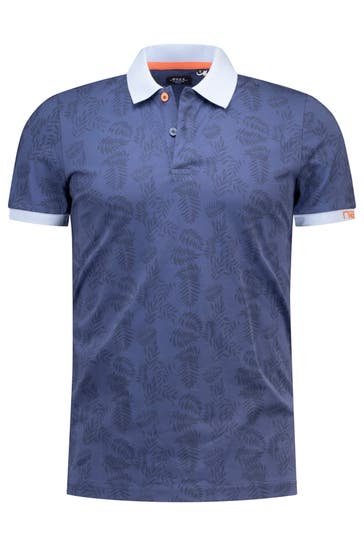 NEW ZEALAND AUCKLAND Polo-Shirt blau gemustert