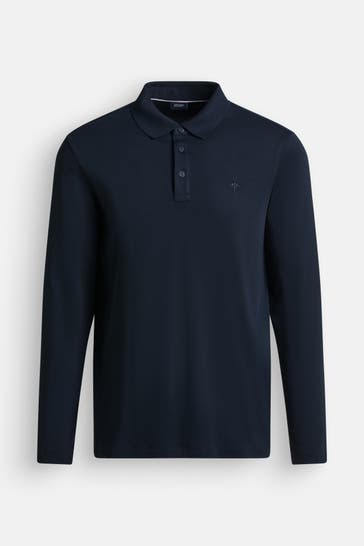 JOOP! Langarm-Polo 'Pero' nachtblau