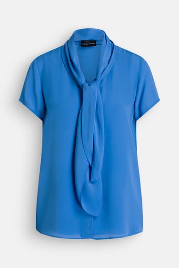 EMPORIO ARMANI - Kurzarmbluse blau
