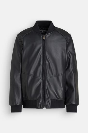 GUESS Kunstlederjacke schwarz