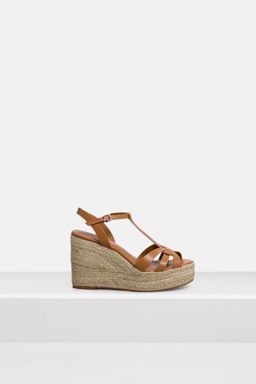 LOLA CRUZ Leder-Wedges braun
