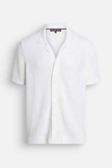 MICHAEL KORS Strick-Hemd weiß