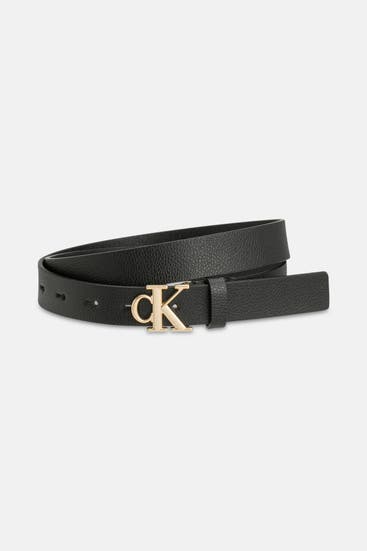 CK JEANS - Ledergürtel schwarz